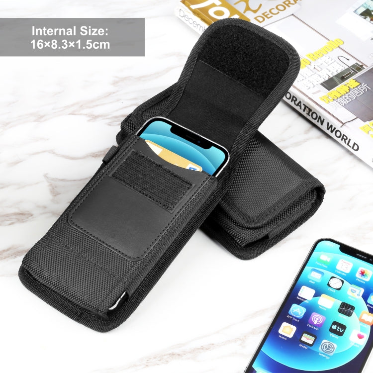 HAWEEL 6.1-6.8 inch Nylon Cloth Phone Belt Clip Carrying Pouch with Card Slot(Black) - free shipping - PMC TechLife - Order now!