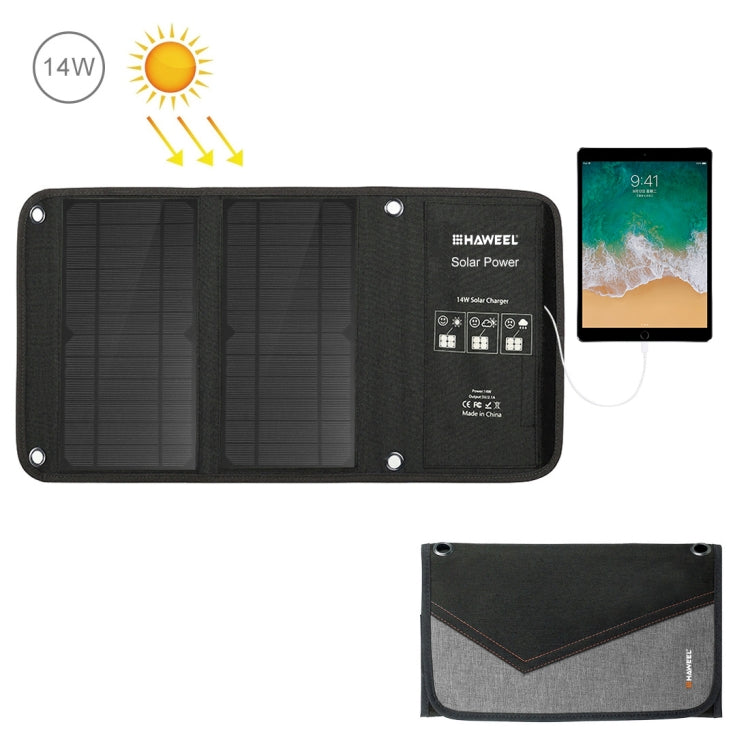 HAWEEL 14W Foldable Solar Panel Charger with 5V / 2.4A Max Dual USB Ports - Charger by HAWEEL | Online Shopping South Africa | PMC Jewellery