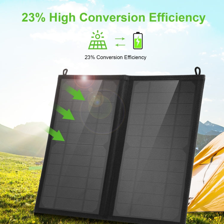 HAWEEL 12W 2 Panels Foldable Solar Panel Charger Bag with 5V / 3.1A Max Dual USB Ports, Support QC3.0 and AFC - free shipping - PMC TechLife - Order now!
