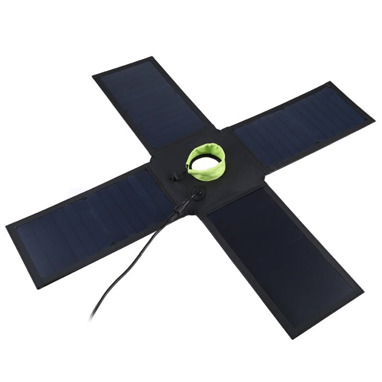 HAWEEL 28W Foldable Umbrella Top Solar Panel Charger with 5V 3A Max Dual USB Ports, Support QC3.0 / FCP / SCP/ AFC / SFCP Protocol(Black) - free shipping - PMC Jewellery - Order now!