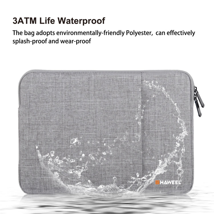 HAWEEL 13.0 inch Sleeve Case Zipper Briefcase Laptop Carrying Bag, For Macbook, Samsung, Lenovo, Sony, DELL Alienware, CHUWI, ASUS, HP, 13 inch and Below Laptops(Grey) - 13.3 inch by HAWEEL | Online Shopping South Africa | PMC TechLife | Buy Now Pay Later Mobicred