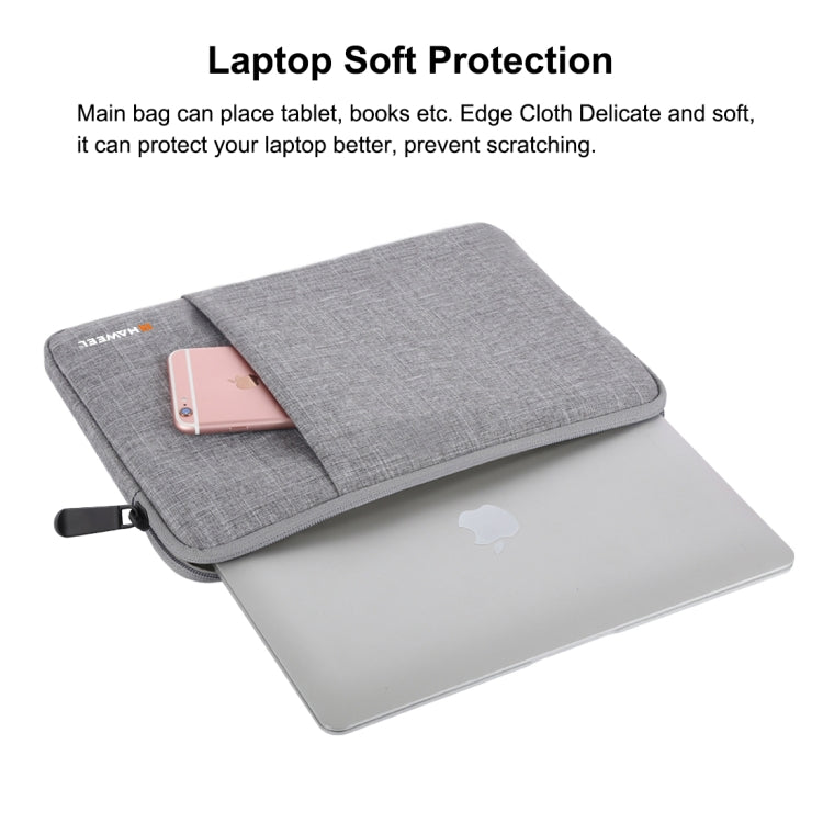 HAWEEL 13.0 inch Sleeve Case Zipper Briefcase Laptop Carrying Bag, For Macbook, Samsung, Lenovo, Sony, DELL Alienware, CHUWI, ASUS, HP, 13 inch and Below Laptops(Grey) - 13.3 inch by HAWEEL | Online Shopping South Africa | PMC TechLife | Buy Now Pay Later Mobicred