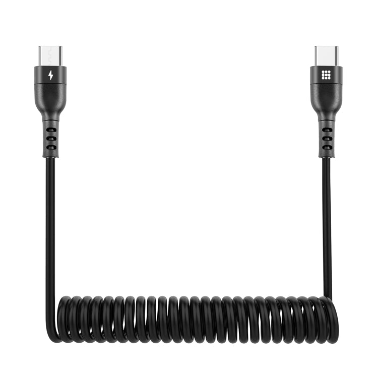 HAWEEL 1m 5A USB-C / Type-C to USB-C / Type-C Retractable Coiled PD Fast Charging Cable - USB-C & Type-C Cable by HAWEEL | Online Shopping South Africa | PMC TechLife | Buy Now Pay Later Mobicred
