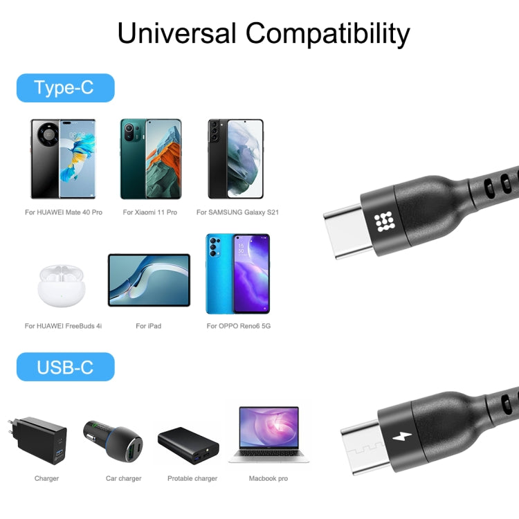 HAWEEL 1m 5A USB-C / Type-C to USB-C / Type-C Retractable Coiled PD Fast Charging Cable - USB-C & Type-C Cable by HAWEEL | Online Shopping South Africa | PMC Jewellery