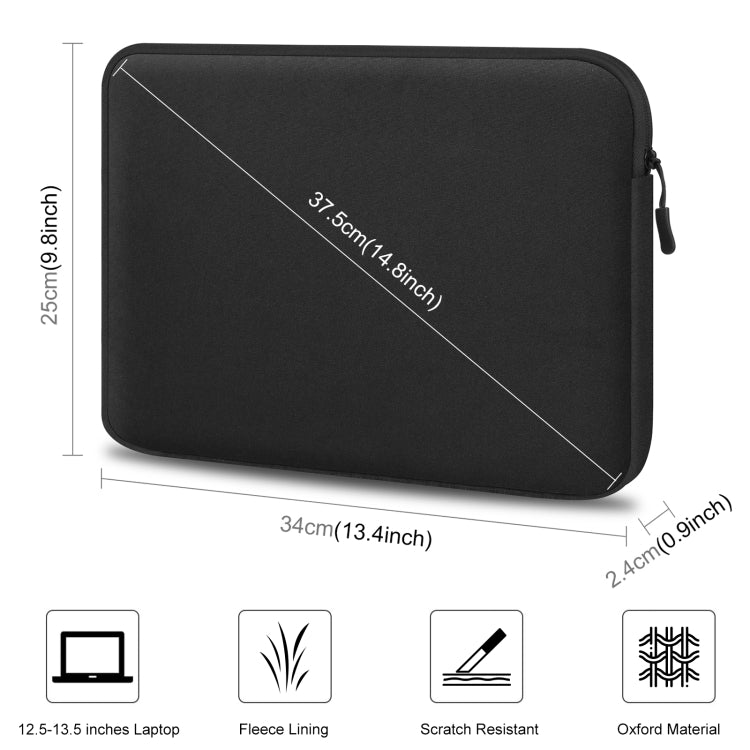 HAWEEL 13 inch Laptop Sleeve Case Zipper Briefcase Bag for 12.5-13.5 inch Laptop(Black) - 12.1 inch by HAWEEL | Online Shopping South Africa | PMC TechLife | Buy Now Pay Later Mobicred