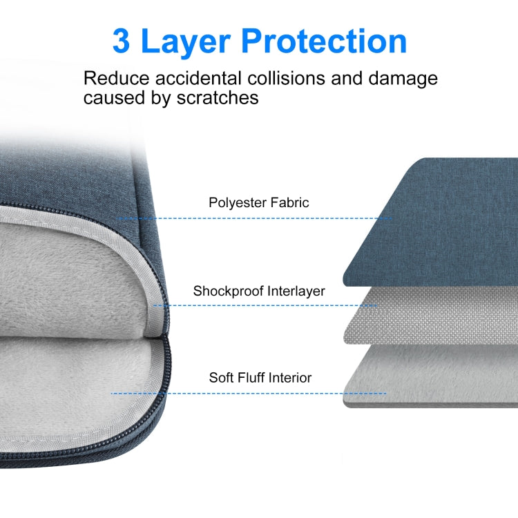 HAWEEL 13 inch Laptop Sleeve Case Zipper Briefcase Bag for 12.5-13.5 inch Laptop(Dark Blue) - 12.1 inch by HAWEEL | Online Shopping South Africa | PMC TechLife | Buy Now Pay Later Mobicred