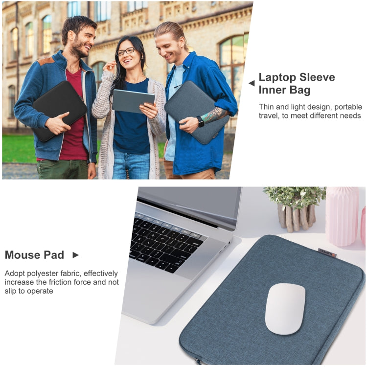 HAWEEL 13 inch Laptop Sleeve Case Zipper Briefcase Bag for 12.5-13.5 inch Laptop(Dark Blue) - 12.1 inch by HAWEEL | Online Shopping South Africa | PMC TechLife | Buy Now Pay Later Mobicred