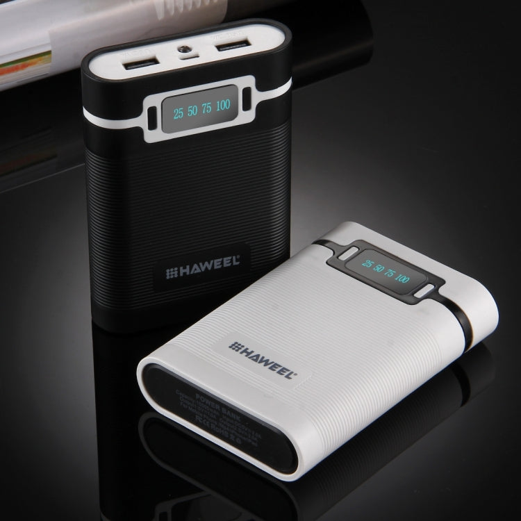 HAWEEL DIY 4 x 18650 Battery (Not Included) 10000mAh Power Bank Shell Box with 2 x USB Output & Display for iPhone, Galaxy, Sony, HTC, Google, Huawei, Xiaomi, Lenovo and other Smartphones(Black) - Power Bank Box by HAWEEL | Online Shopping South Africa | PMC TechLife | Buy Now Pay Later Mobicred