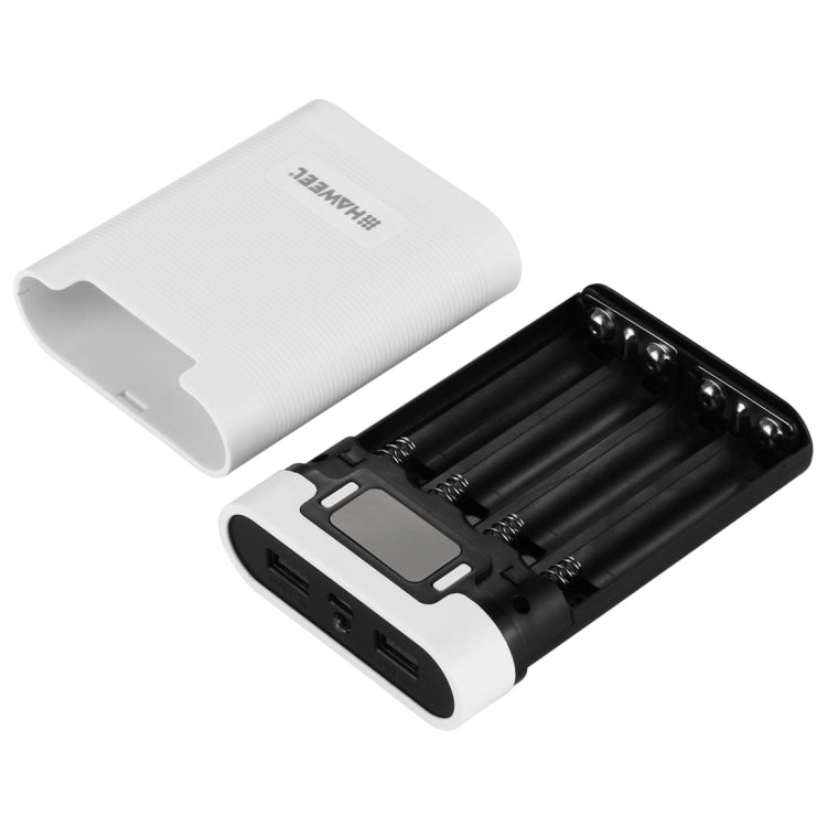 HAWEEL DIY 4 x 18650 Battery (Not Included) 10000mAh Power Bank Shell Box with 2 x USB Output & Display for iPhone, Galaxy, Sony, HTC, Google, Huawei, Xiaomi, Lenovo and other Smartphones(White) - free shipping - PMC TechLife - Order now!