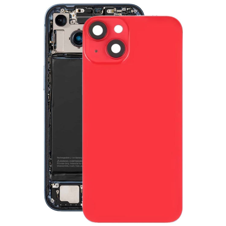 For iPhone 14 Plus Glass Battery Back Cover with Flash Bracket + Wireless Charging Module(Red) - Back Cover by PMC Jewellery | Online Shopping South Africa | PMC Jewellery | Buy Now Pay Later Mobicred