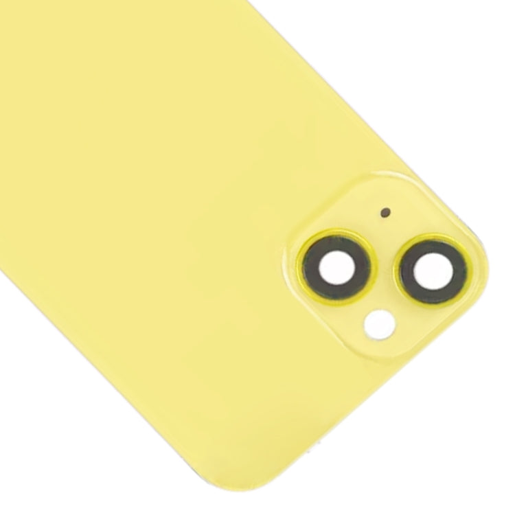 For iPhone 14 Plus Glass Battery Back Cover with Flash Bracket + Wireless Charging Module(Yellow) - Back Cover by PMC Jewellery | Online Shopping South Africa | PMC Jewellery | Buy Now Pay Later Mobicred