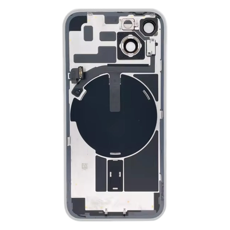 For iPhone 14 Glass Battery Back Cover with Flash Bracket + Wireless Charging Module(White) - Back Cover by PMC Jewellery | Online Shopping South Africa | PMC Jewellery | Buy Now Pay Later Mobicred