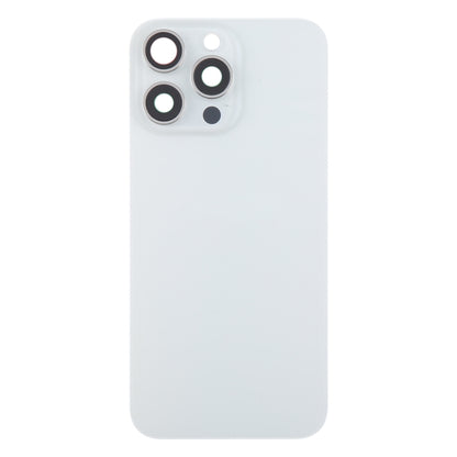 For iPhone 15 Pro Max Glass Battery Back Cover with Camera Lens Cover(White) - Back Cover by PMC Jewellery | Online Shopping South Africa | PMC Jewellery