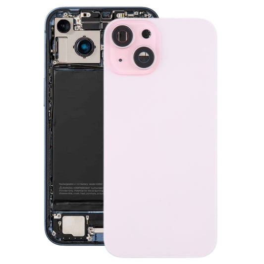 For iPhone 15 Plus Battery Back Cover with Camera Lens Cover + MagSafe Magnet(Pink) - Back Cover by PMC Jewellery | Online Shopping South Africa | PMC Jewellery | Buy Now Pay Later Mobicred