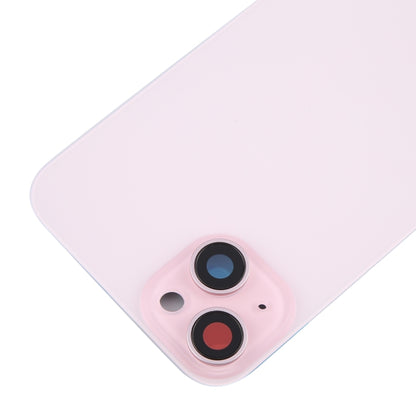 For iPhone 15 Plus Battery Back Cover with Camera Lens Cover + MagSafe Magnet(Pink) - Back Cover by PMC Jewellery | Online Shopping South Africa | PMC Jewellery | Buy Now Pay Later Mobicred