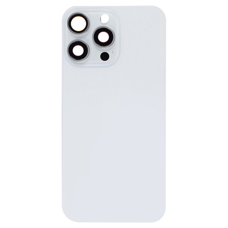 For iPhone 15 Pro Max Glass Battery Back Cover with Flash Bracket + Wireless Charging Module(White) - Back Cover by PMC Jewellery | Online Shopping South Africa | PMC Jewellery | Buy Now Pay Later Mobicred