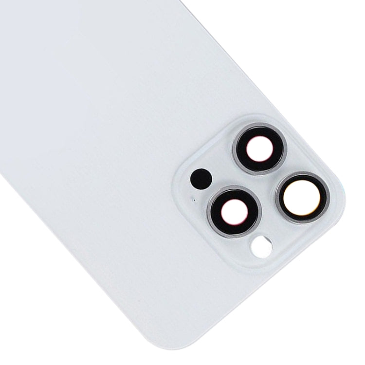 For iPhone 15 Pro Max Glass Battery Back Cover with Flash Bracket + Wireless Charging Module(White) - Back Cover by PMC Jewellery | Online Shopping South Africa | PMC Jewellery | Buy Now Pay Later Mobicred