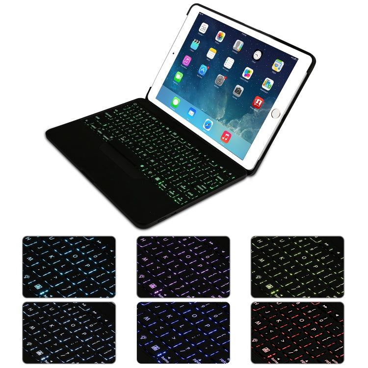 F611 Detachable Colorful Backlight Aluminum Backplane Wireless Bluetooth Keyboard Tablet Case for iPad Air 2 / 9.7 (2018) / 9.7 inch (2017) / Air / Pro 9.7 inch(Black) - Universal by PMC Jewellery | Online Shopping South Africa | PMC Jewellery | Buy Now Pay Later Mobicred