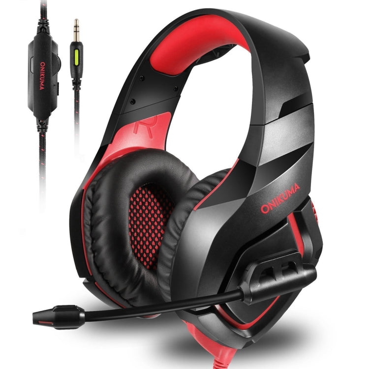 ONIKUMA K1-B Deep Bass Noise Canceling Camouflage Gaming Headphone with Microphone(Black Red) - Multimedia Headset by ONIKUMA | Online Shopping South Africa | PMC Jewellery | Buy Now Pay Later Mobicred