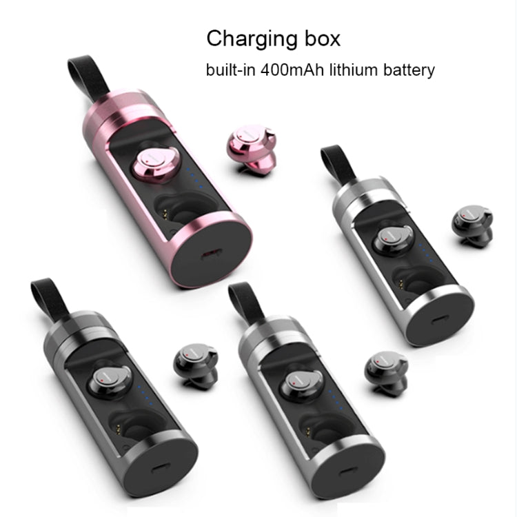 SARDiNE F8 TWS Bluetooth V5.0 Wireless Stereo Earphones with Charging Box(Rose Gold) - TWS Earphone by SARDiNE | Online Shopping South Africa | PMC TechLife | Buy Now Pay Later Mobicred