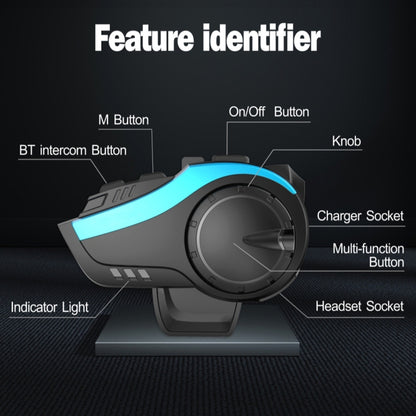 Hysnox HY-02 Bluetooth 5.0 Motorcycle Helmet Headset 2000M 6 Riders Intercom Headset (Blue) - Motorcycle Walkie Talkie by PMC Jewellery | Online Shopping South Africa | PMC Jewellery | Buy Now Pay Later Mobicred