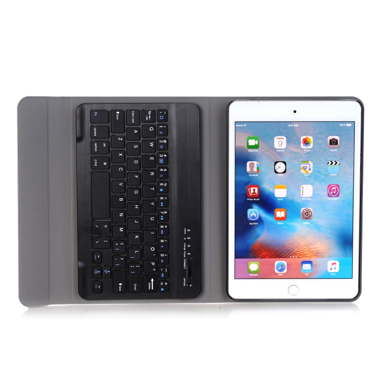 A05 Bluetooth 3.0 Ultra-thin ABS Detachable Bluetooth Keyboard Leather Tablet Case for iPad mini 5, with Holder(Dark Blue) - For iPad mini by PMC Jewellery | Online Shopping South Africa | PMC Jewellery | Buy Now Pay Later Mobicred