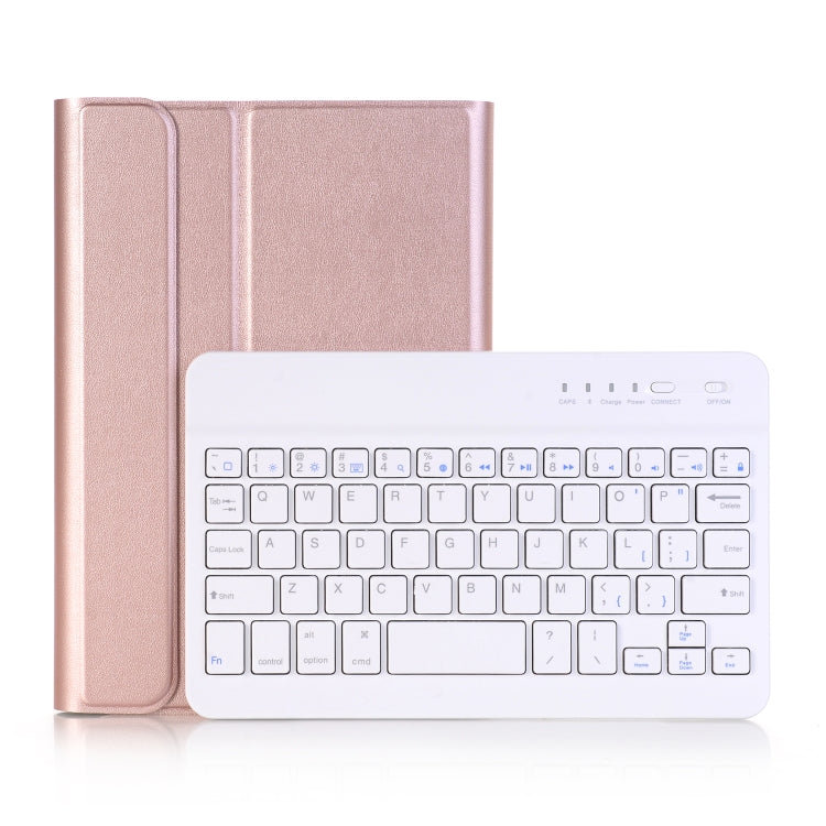 A05 Bluetooth 3.0 Ultra-thin ABS Detachable Bluetooth Keyboard Leather Tablet Case for iPad mini 5, with Holder(Rose Gold) - For iPad mini by PMC Jewellery | Online Shopping South Africa | PMC Jewellery | Buy Now Pay Later Mobicred