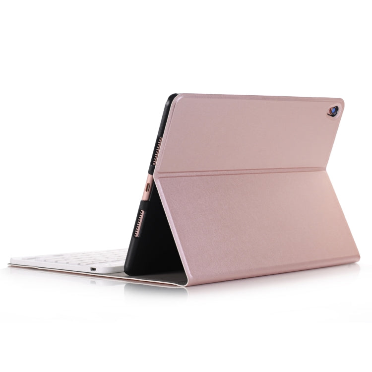 A09 Bluetooth 3.0 Ultra-thin ABS Detachable Bluetooth Keyboard Leather Tablet Case for iPad Air / Pro 10.5 inch (2019), with Holder (Rose Gold) - For iPad Pro by PMC Jewellery | Online Shopping South Africa | PMC Jewellery | Buy Now Pay Later Mobicred