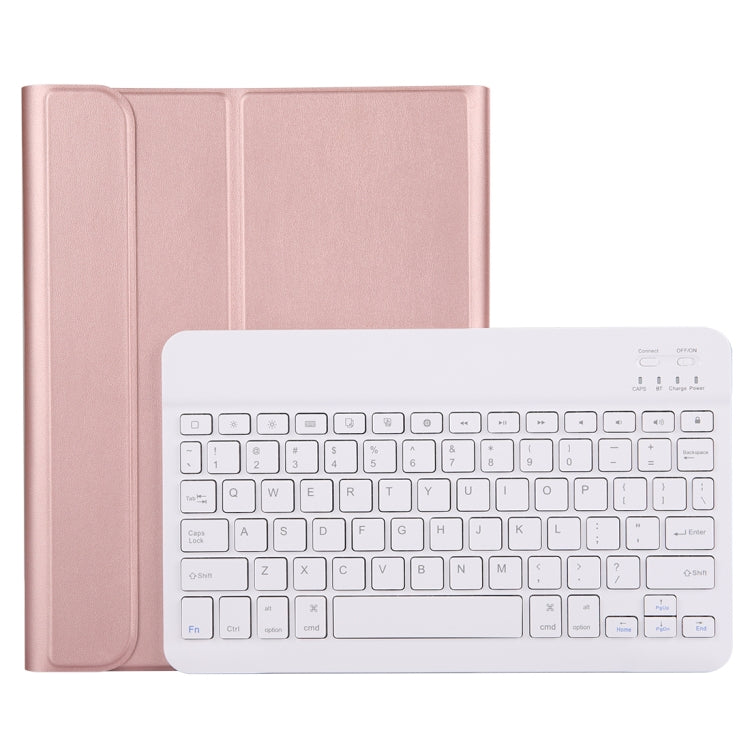 A11B Bluetooth 3.0 Ultra-thin ABS Detachable Bluetooth Keyboard Leather Tablet Case for iPad Air 4 / Air 5 / Pro 11 inch 2022 / 2021 / 2020 / 2018, with Pen Slot & Holder (Rose Gold) - For iPad Pro by PMC Jewellery | Online Shopping South Africa | PMC Jewellery | Buy Now Pay Later Mobicred