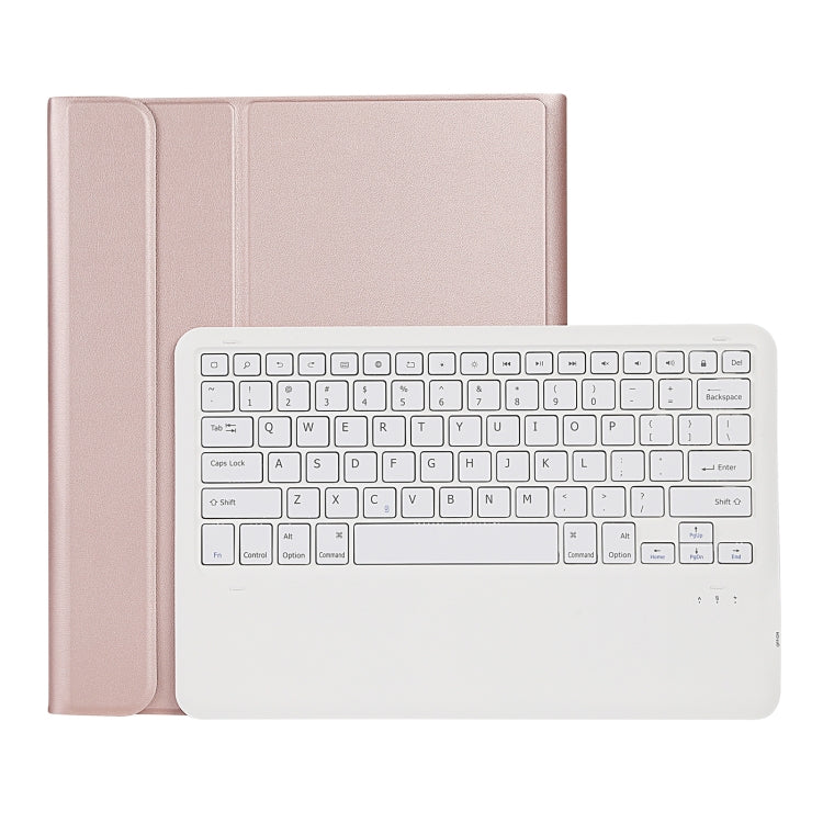 A12B Bluetooth 3.0 Ultra-thin Detachable Bluetooth Keyboard Leather Tablet Case for iPad Air 13 2024 / 2025 / Pro 12.9 inch 2022 / 2021 / 2020 / 2018, with Pen Slot & Holder(Rose Gold) - For iPad Pro by PMC Jewellery | Online Shopping South Africa | PMC Jewellery | Buy Now Pay Later Mobicred