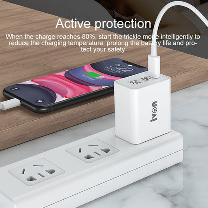 IVON AD48 18W PD Fast Charger + USB-C / Type-C to 8 Pin Data Cable Set, US Plug - USB Charger by IVON | Online Shopping South Africa | PMC Jewellery | Buy Now Pay Later Mobicred