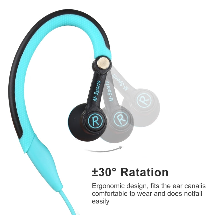 Mucro MB-232 Running In-Ear Sport Earhook Wired Stereo Headphones for Jogging Gym(Blue) - Sport Earphone by Mucro | Online Shopping South Africa | PMC TechLife | Buy Now Pay Later Mobicred