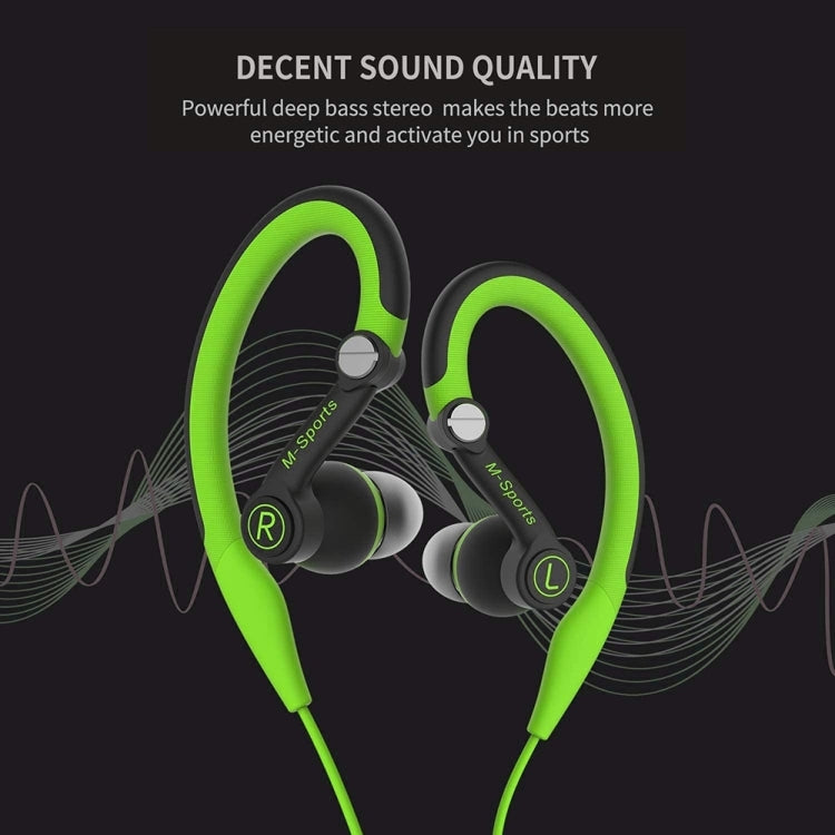 Mucro Type-C Plug In-Ear Sport Earhook Wired Stereo Headphones for Jogging Gym (Green) - free shipping - PMC Jewellery - Order now!