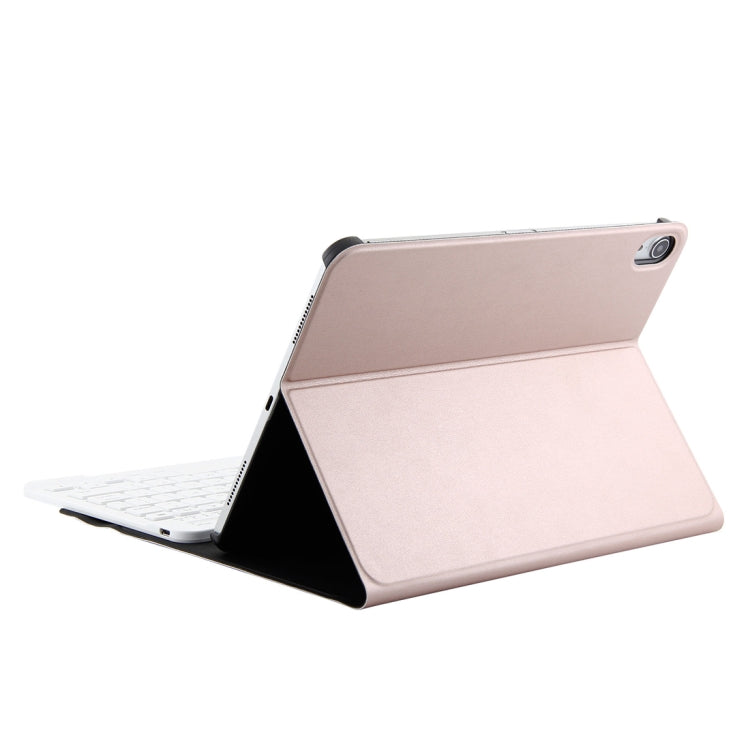 1130B Detachable Bluetooth 3.0 ABS Brushed Texture Keyboard + Lambskin Texture Leather Tablet Case for iPad Pro 11 inch (2018), with Three-gear Adjustment / Magnetic / Sleep Function(Pink) - For iPad Pro by PMC TechLife | Online Shopping South Africa | PMC TechLife