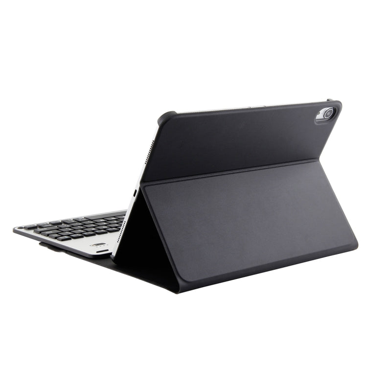 1139B Detachable Bluetooth 3.0 Aluminum Alloy Keyboard + Lambskin Texture Leather Tablet Case for iPad Pro 11 inch (2018), with Three-gear Adjustment / Magnetic / Sleep Function (Black Silver) - For iPad Pro by PMC TechLife | Online Shopping South Africa | PMC TechLife