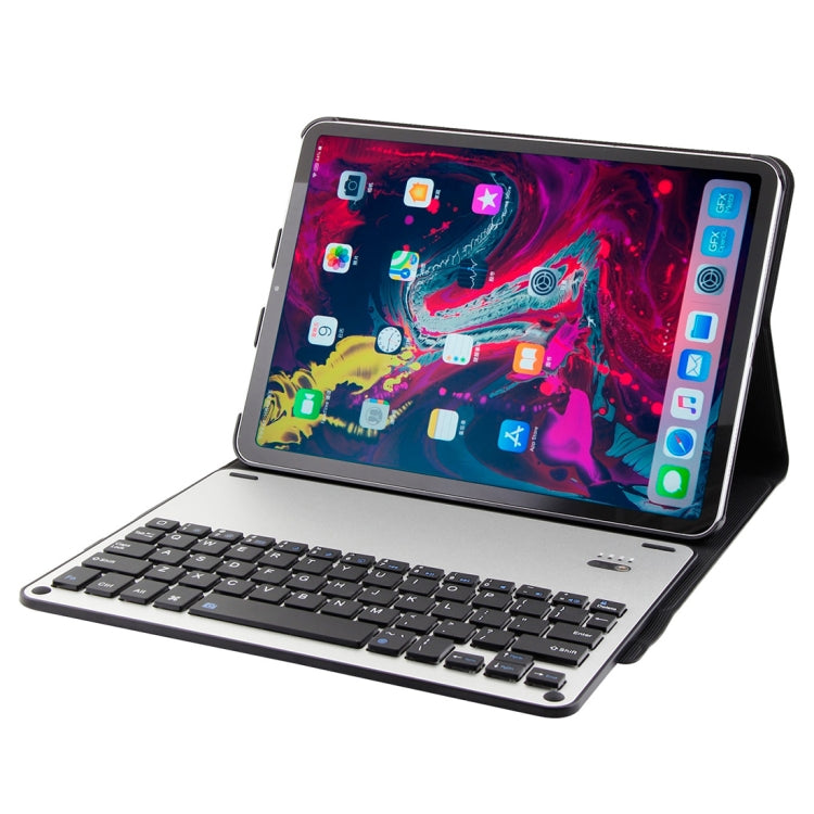 1139B Detachable Bluetooth 3.0 Aluminum Alloy Keyboard + Lambskin Texture Leather Tablet Case for iPad Pro 11 inch (2018), with Three-gear Adjustment / Magnetic / Sleep Function (Blue) - For iPad Pro by PMC TechLife | Online Shopping South Africa | PMC TechLife
