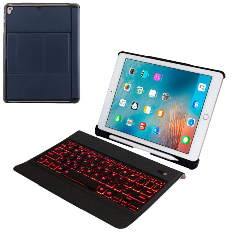 T-201D Detachable Bluetooth 3.0 Ultra-thin Keyboard + Lambskin Texture Leather Tablet Case for iPad Air / Air 2 / iPad Pro 9.7 inch, Support Multi-angle Adjustment / Backlight (Blue) - For iPad Pro by PMC TechLife | Online Shopping South Africa | PMC TechLife