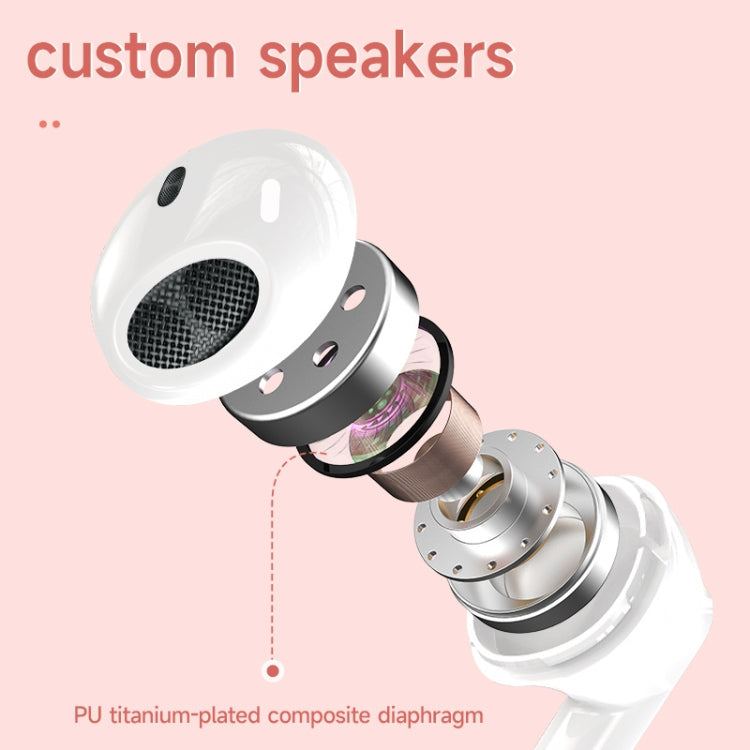 HXSJ Air-S28 TWS Bluetooth 5.3 True Wireless HiFi Stereo Make-up Mirror Earphones with Charging Case (Pink) - free shipping - PMC Jewellery - Order now!
