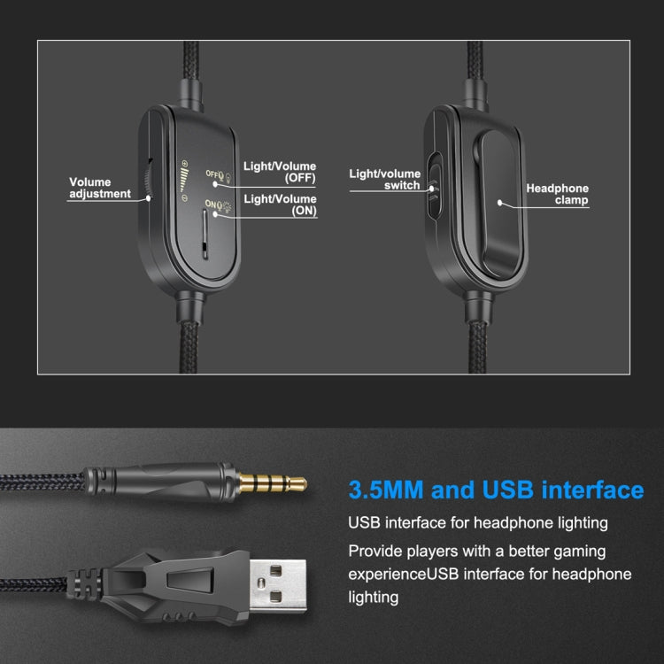 ONIKUMA K8 Over Ear Bass Stereo Surround Gaming Headphone with Microphone & RGB Color Changing Lights(Black) - free shipping - PMC Jewellery - Order now!
