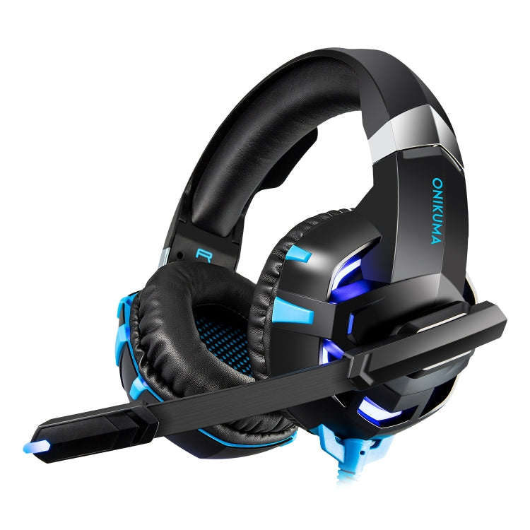 ONIKUMA K2A Over Ear Bass Stereo Surround Gaming Headphone with Microphone & LED Lights(Black Blue) - Multimedia Headset by ONIKUMA | Online Shopping South Africa | PMC Jewellery | Buy Now Pay Later Mobicred