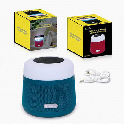 NewRixing NR-3500 Multi-function Atmosphere Light Wireless Charging Bluetooth Speaker with Hands-free Call Function, Support TF Card & USB & FM & AUX (Grey) - Desktop Speaker by NewRixing | Online Shopping South Africa | PMC Jewellery | Buy Now Pay Later Mobicred