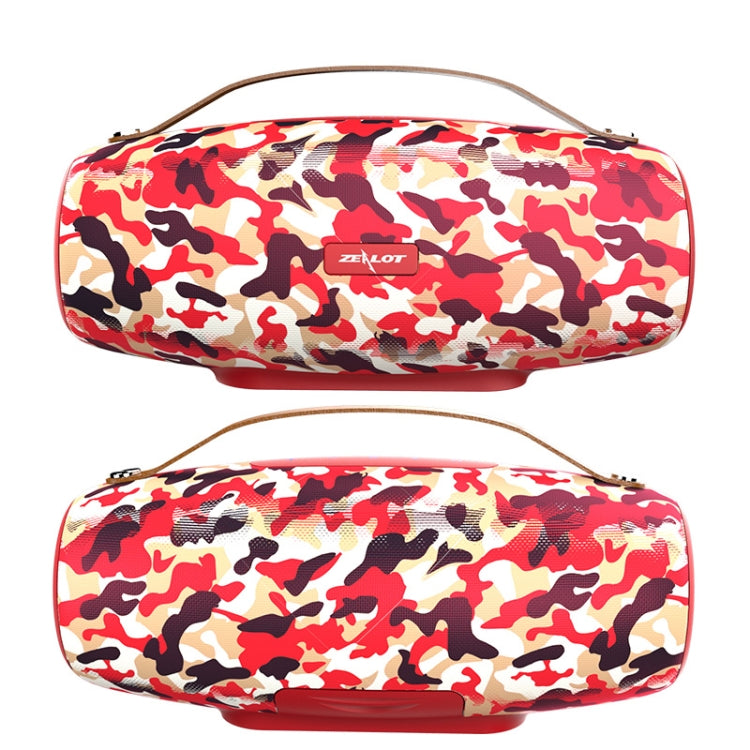 ZEALOT S27 Multifunctional Bass Wireless Bluetooth Speaker, Built-in Microphone, Support Bluetooth Call & AUX & TF Card & 1x93mm + 2x66mm Speakers(Camouflage Red) - free shipping - PMC Jewellery - Order now!