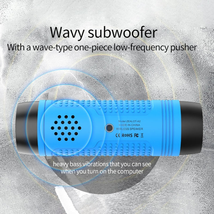 ZEALOT A2 Multifunctional Bass Wireless Bluetooth Speaker, Built-in Microphone, Support Bluetooth Call & AUX & TF Card & LED Lights (Red) - free shipping - PMC Jewellery - Order now!