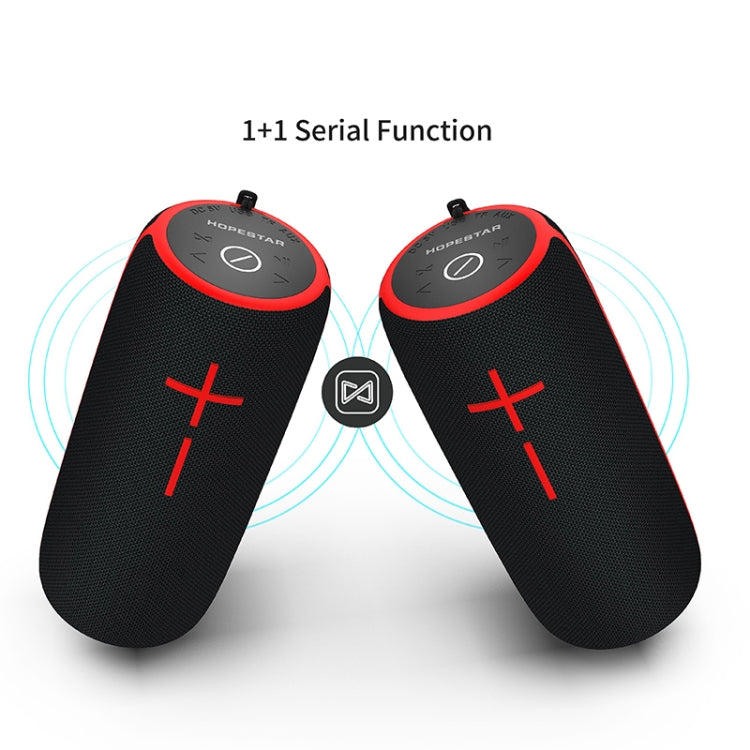 HOPESTAR P21 TWS Portable Outdoor Waterproof Woven Textured Bluetooth Speaker, Support Hands-free Call & U Disk & TF Card & 3.5mm AUX & FM (Black) - free shipping - PMC Jewellery - Order now!