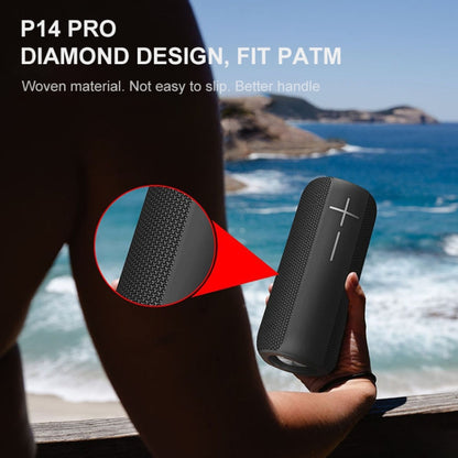 HOPESTAR P14 Pro Portable Outdoor Waterproof Wireless Bluetooth Speaker, Support Hands-free Call & U Disk & TF Card & 3.5mm AUX & FM (Grey) - Desktop Speaker by HOPESTAR | Online Shopping South Africa | PMC Jewellery | Buy Now Pay Later Mobicred