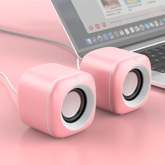 A1 USB Wire-controlled 9D Subwoofer Sound Mini Wired Speaker, Premium Version(Pink) -  by PMC Jewellery | Online Shopping South Africa | PMC Jewellery | Buy Now Pay Later Mobicred