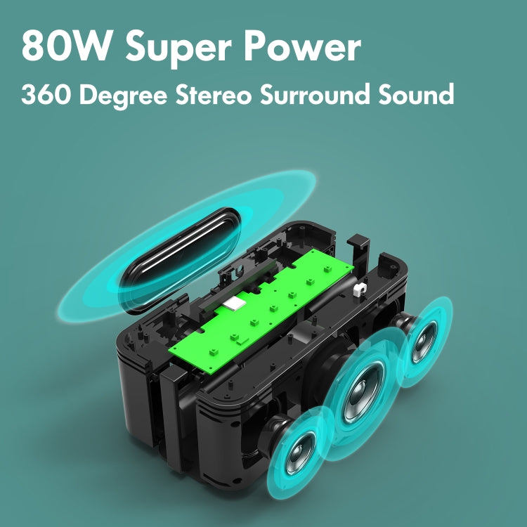 XDOBO X8 Plus 80W Wireless Bluetooth Speaker Outdoor Subwoofer Support TWS & TF Card & U Disk (Blue) - free shipping - PMC Jewellery - Order now!