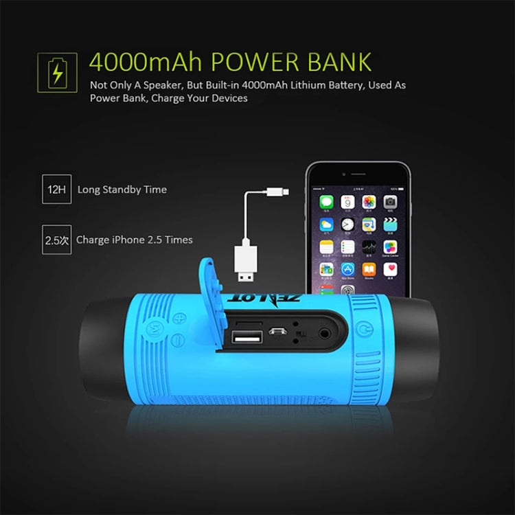 ZEALOT S1 Bluetooth 4.0 Wireless Wired Stereo Speaker Subwoofer Audio Receiver with 4000mAh Battery, Support 32GB Card, For iPhone, Galaxy, Sony, Lenovo, HTC, Huawei, Google, LG, Xiaomi, other Smartphones(Blue) - free shipping - PMC Jewellery - Order now!