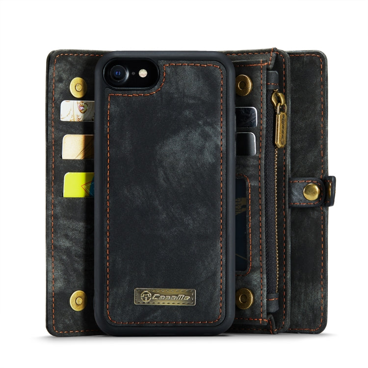 CaseMe for  iPhone 8 & 7  Multifunctional Leather Billfold with Detachable Magnetic PC Back Protective Case & Holder & 10 Card Slots & 3 Cash Slots & 1 Zipper Wallet & 2 Photo Frames & 3 Magnetic Clasps(Black) - free shipping - PMC Jewellery - Order now!