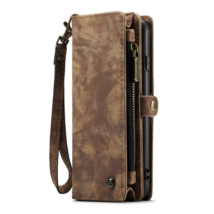 CaseMe for  iPhone 8 & 7  Multifunctional Leather Billfold with Detachable Magnetic PC Back Protective Case & Holder & 10 Card Slots & 3 Cash Slots & 1 Zipper Wallet & 2 Photo Frames & 3 Magnetic Clasps(Coffee) - More iPhone Cases by CaseMe | Online Shopping South Africa | PMC Jewellery | Buy Now Pay Later Mobicred